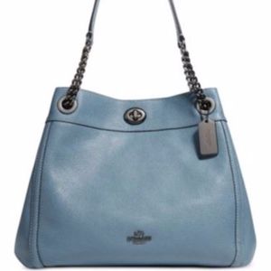 COACH TURNLOCK EDIE SHOULDER BAG IN Dkchambray